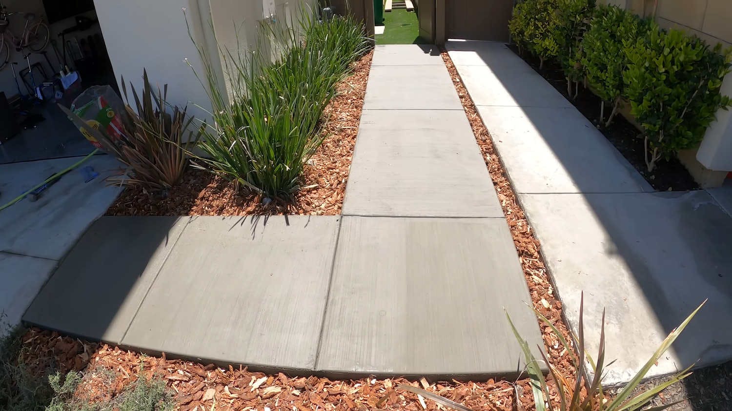Brand new concrete sidewalk in Orange County, CA.