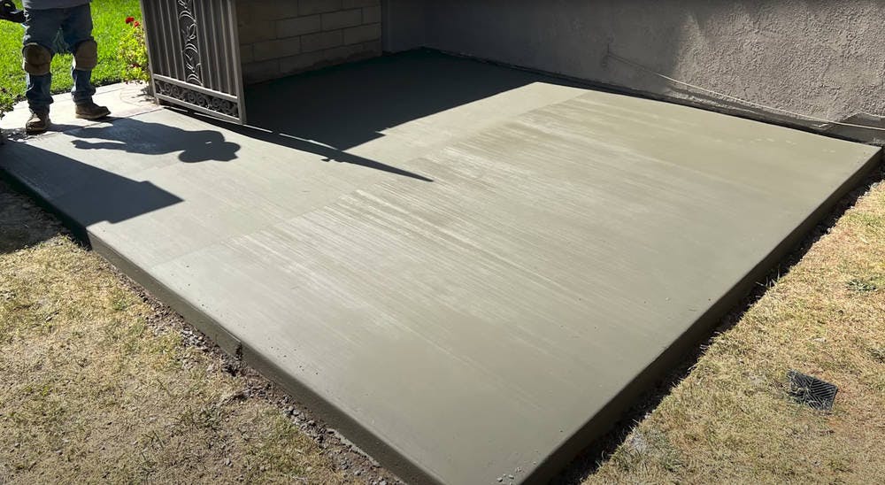 Brand new concrete slab for house in Orange County, CA.